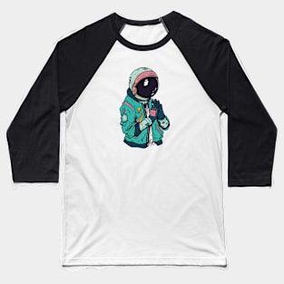 Cool Cyberpunk Astronaut Illustration Baseball T-Shirt